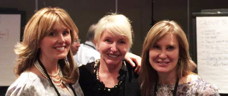 Dr. Cox (right) pictured with colleague and friend Dr. Jean Carruthers (center), who pioneered Botox for cosmetic use with her husband, and Dr. Shannon Humphrey (left), a partner in her practice. 